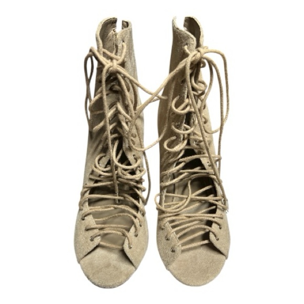 Kendall & Kylie Beige Lace-Up Boots